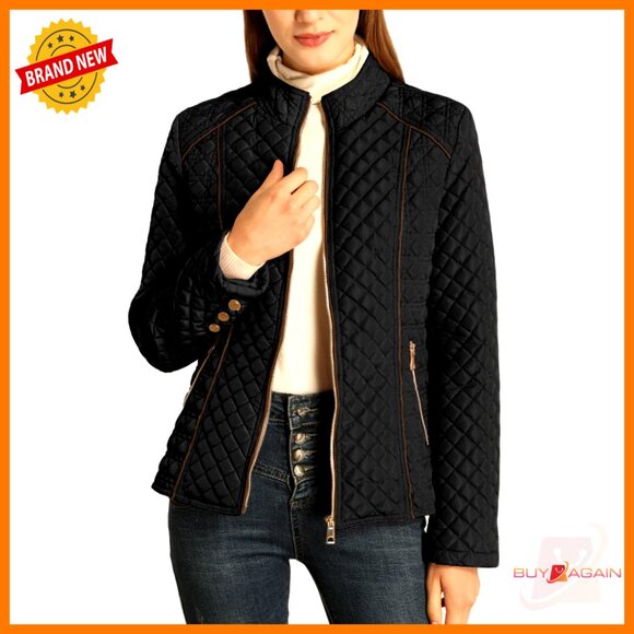 Lightweight Quilted Puffer Jacket Stand Collar Chic Minimal Oversized Winter